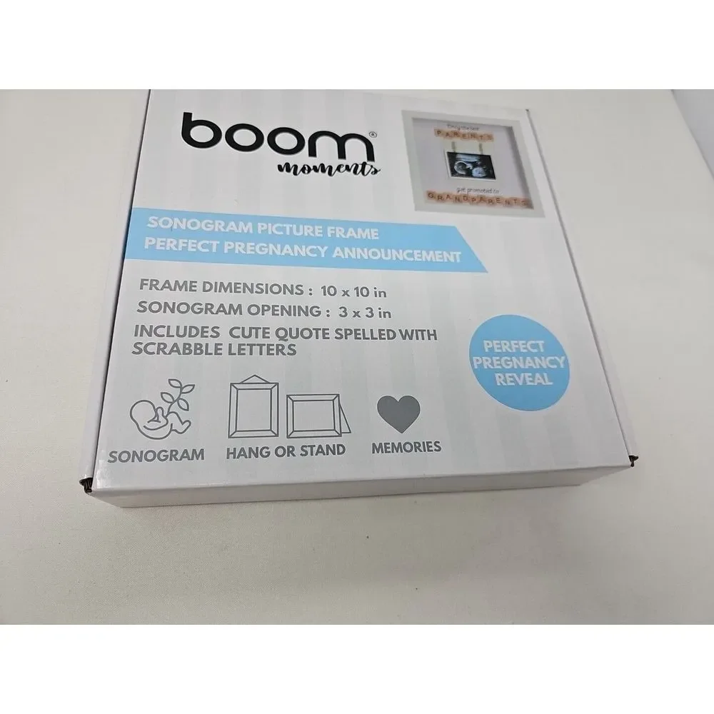 Boom Moments Sonogram Picture Frame 10X10 New Grandparents Pregnancy Reveal‎